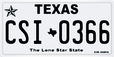 TX license plate CSI0366