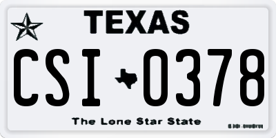 TX license plate CSI0378