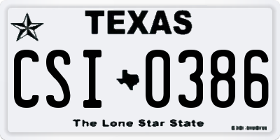 TX license plate CSI0386