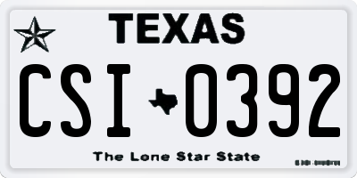 TX license plate CSI0392