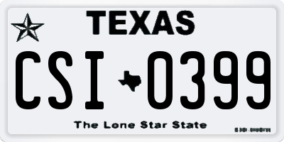 TX license plate CSI0399