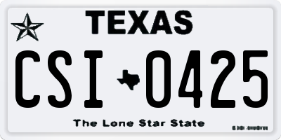 TX license plate CSI0425