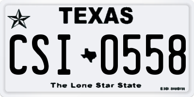 TX license plate CSI0558