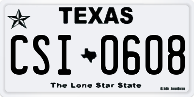 TX license plate CSI0608