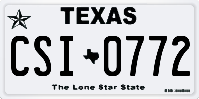 TX license plate CSI0772