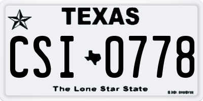 TX license plate CSI0778