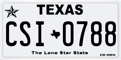 TX license plate CSI0788