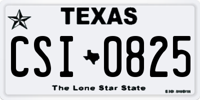 TX license plate CSI0825