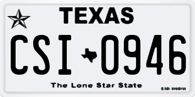 TX license plate CSI0946
