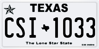 TX license plate CSI1033