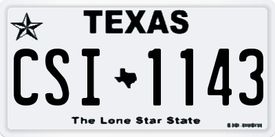 TX license plate CSI1143