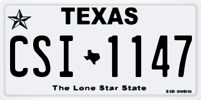 TX license plate CSI1147