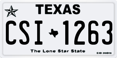 TX license plate CSI1263