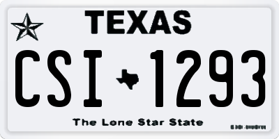 TX license plate CSI1293