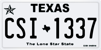 TX license plate CSI1337