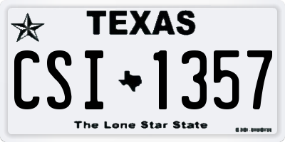 TX license plate CSI1357