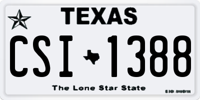 TX license plate CSI1388
