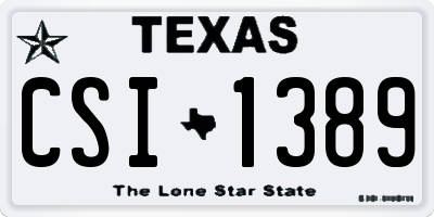 TX license plate CSI1389