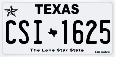 TX license plate CSI1625