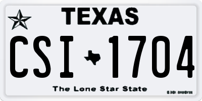 TX license plate CSI1704