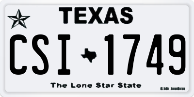 TX license plate CSI1749