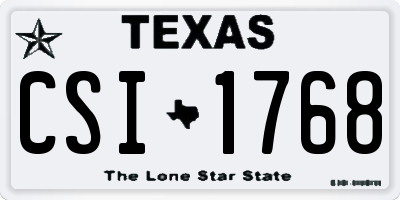 TX license plate CSI1768