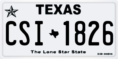 TX license plate CSI1826