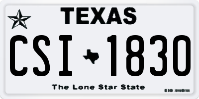 TX license plate CSI1830