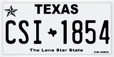 TX license plate CSI1854