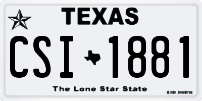 TX license plate CSI1881