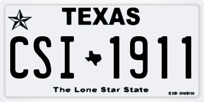 TX license plate CSI1911