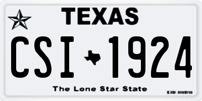 TX license plate CSI1924