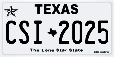 TX license plate CSI2025