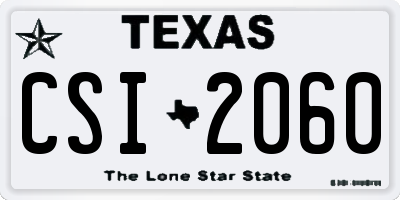TX license plate CSI2060