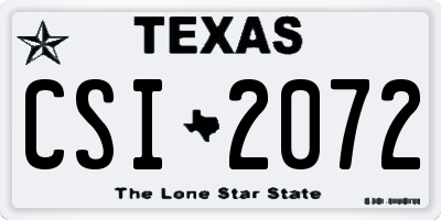 TX license plate CSI2072