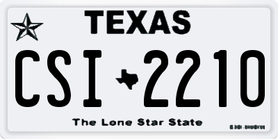 TX license plate CSI2210