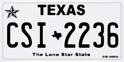 TX license plate CSI2236