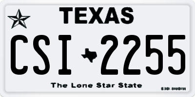 TX license plate CSI2255