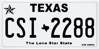 TX license plate CSI2288