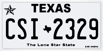 TX license plate CSI2329