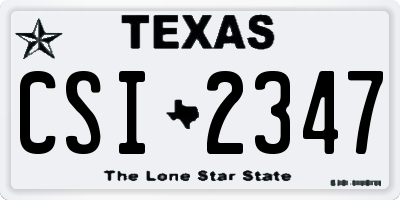TX license plate CSI2347