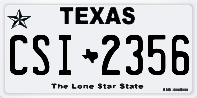 TX license plate CSI2356