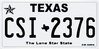 TX license plate CSI2376