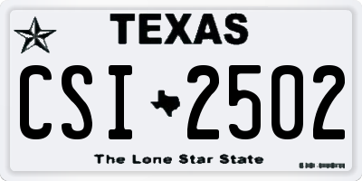 TX license plate CSI2502