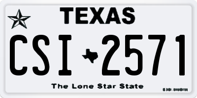 TX license plate CSI2571