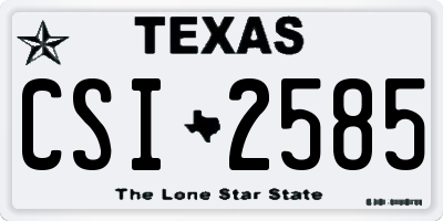 TX license plate CSI2585