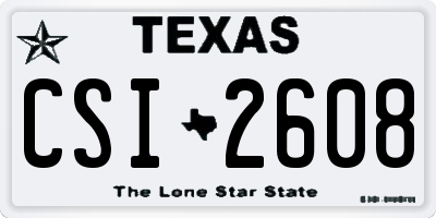 TX license plate CSI2608