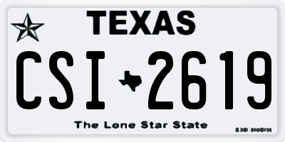 TX license plate CSI2619