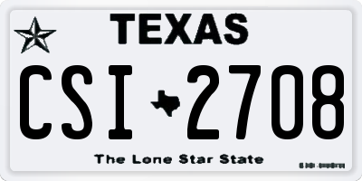 TX license plate CSI2708
