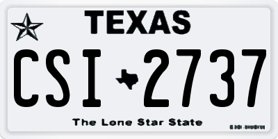 TX license plate CSI2737